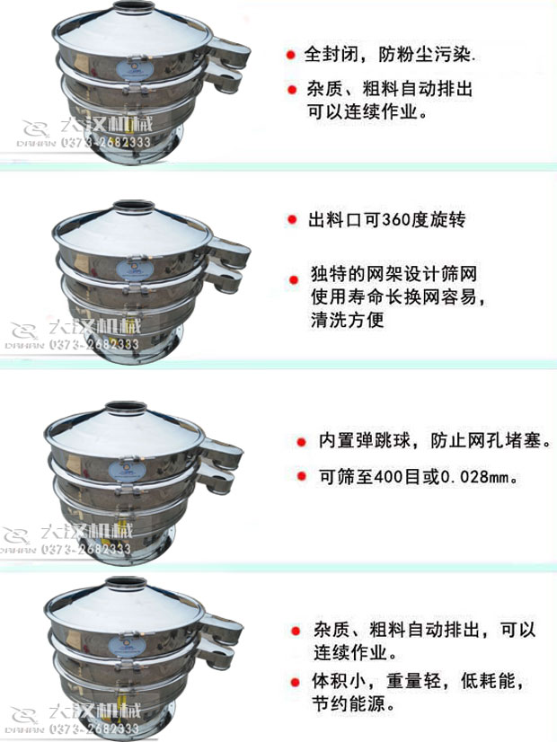 全不鏽鋼振動篩特點