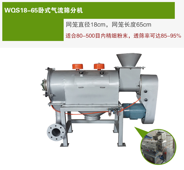 WQS18-65臥式米兰官方app下载最新版網籠直徑為(wei) 18cm，網籠長度為(wei) 65cm